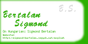 bertalan sigmond business card